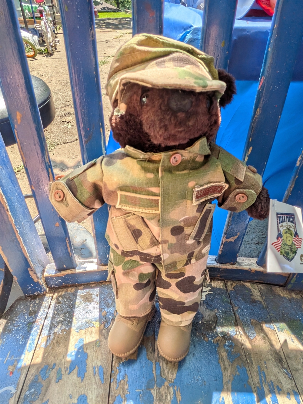 Plush Bear in Camo Uniform - Kids Toy